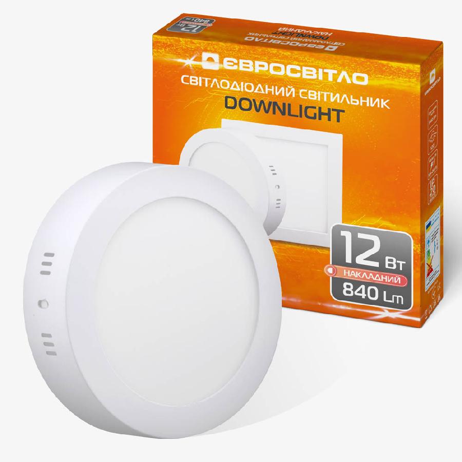 Світильник точковий накладний Євросвітло 12Вт коло LED-SR-170-12 6400К